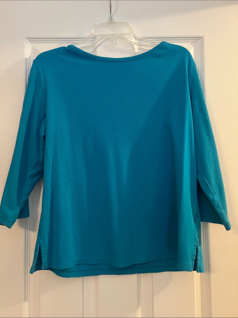 Women's Teal Boatneck Long Sleeve Knit Top